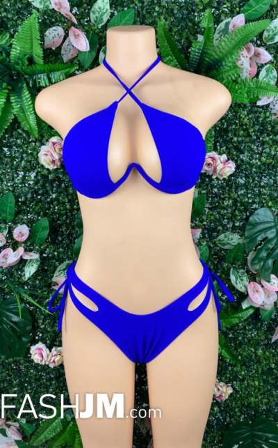 Two Piece Royal Blue Bikini Set Swimsuit