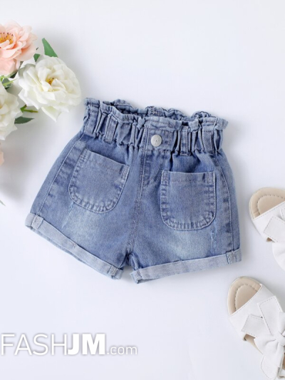 Baby Roll Up Hem Denim Shorts