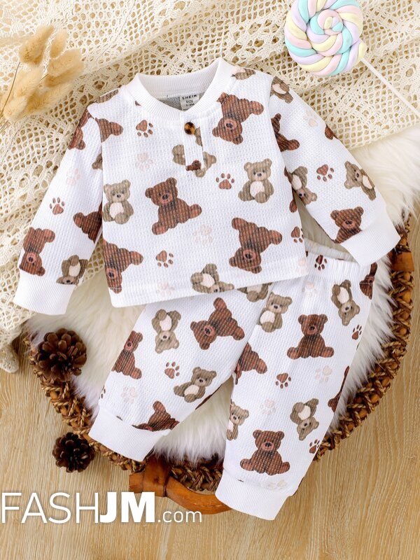  Baby Bear Print Tee & Pants image0