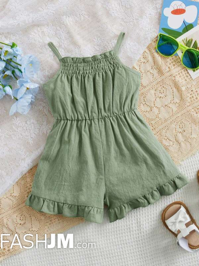 Baby Ruffle Hem Cami Romper