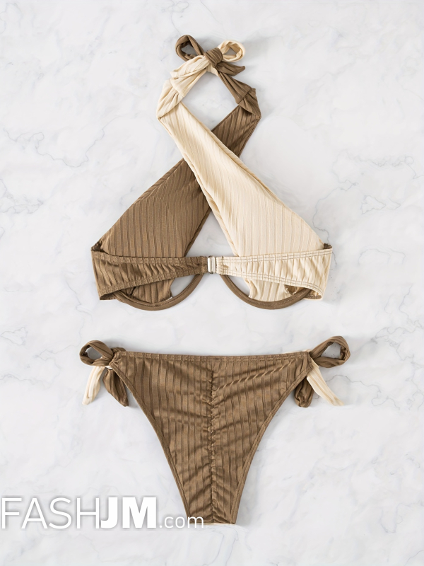  Criss Cross Neck Knot 2 Piece Set Bikini image5