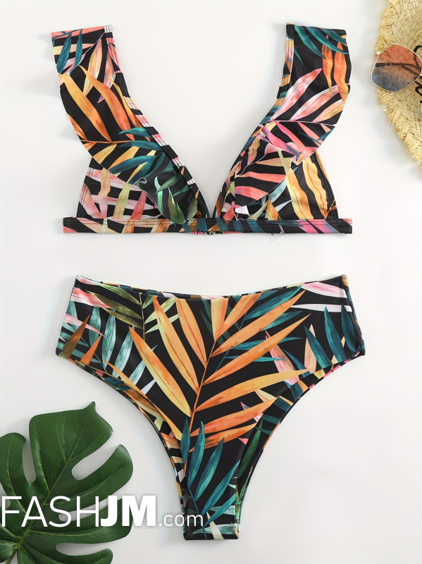  Leaf Print Bikini Sets image1