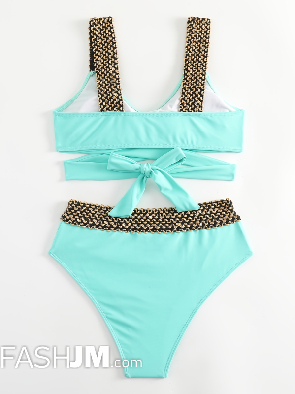  Emerald Round Neck Bikini Sets image6