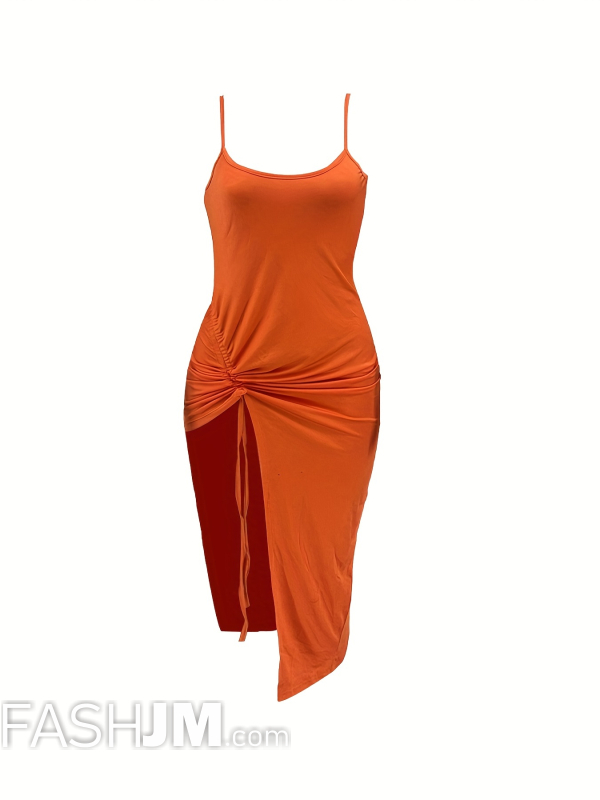  Drawstring Bodycon Cami Dress image1