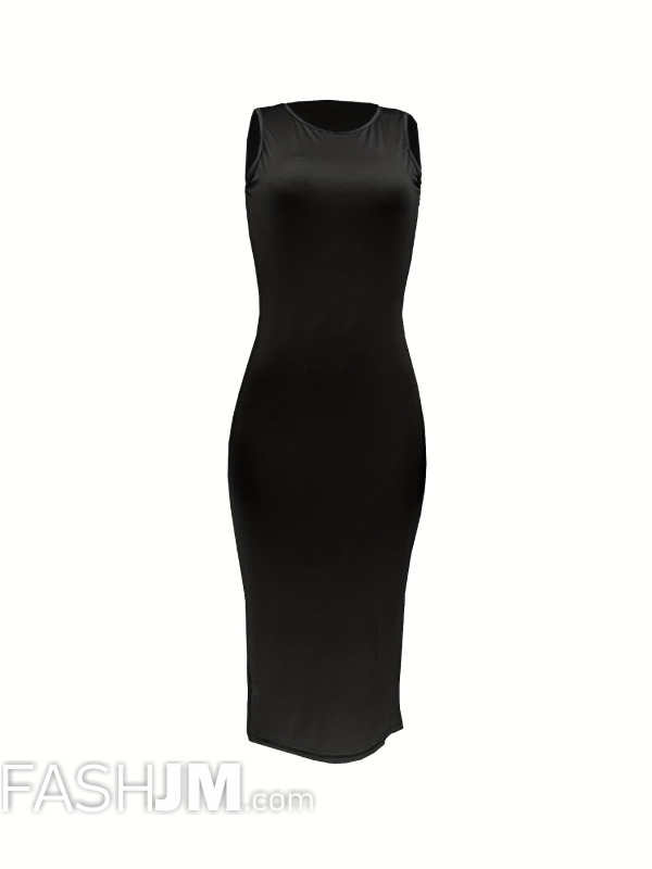  Bodycon Crew Neck Dress image3