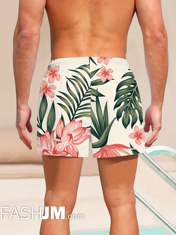  Men Stylish Palm Tree Beach Shorts image3