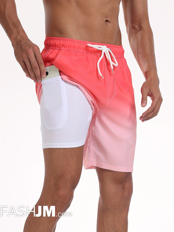  2-in-1 Double Layer Beach Shorts With Inner Pocket image0