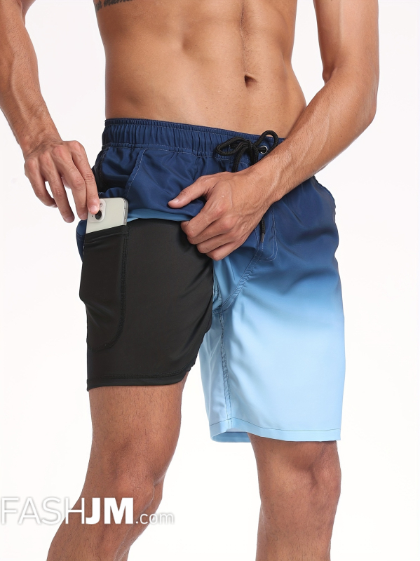  2-in-1 Double Layer Beach Shorts With Inner Pocket image0