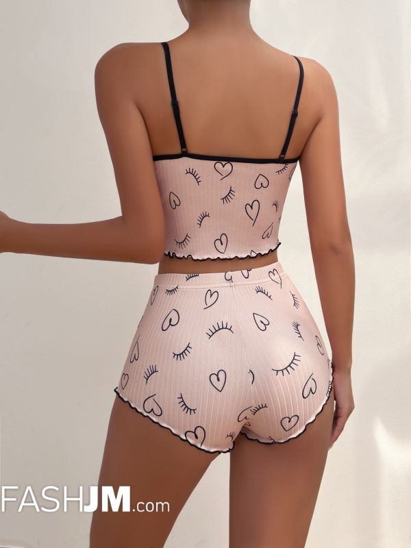  Heart Print Pajama Set image1