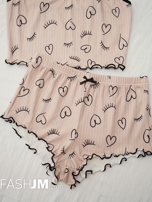  Heart Print Pajama Set image4