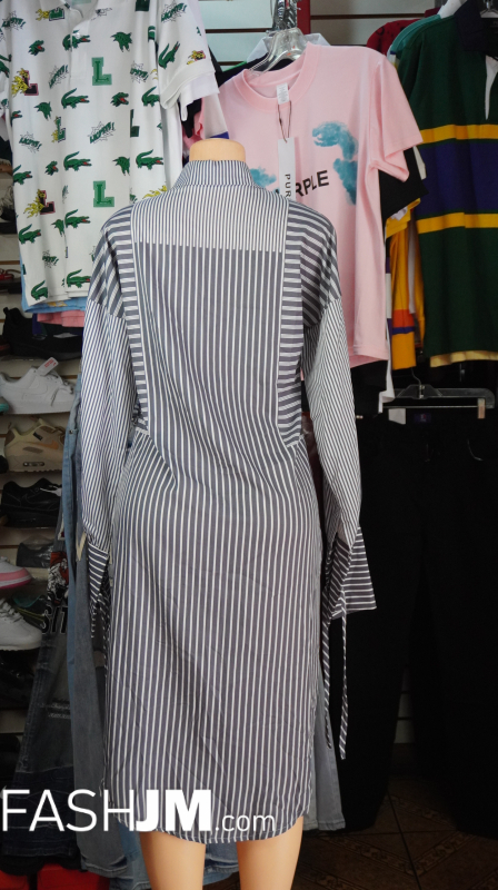  Gray & White Stripe Dress image2