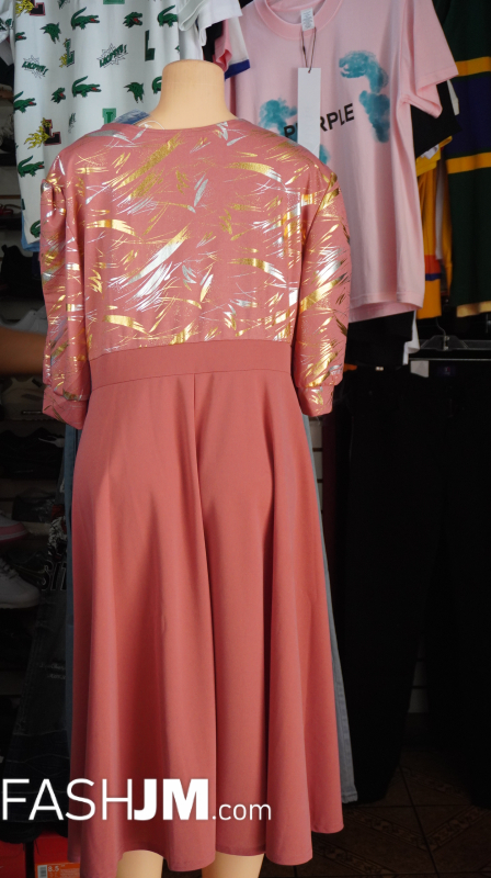  Peach & Gold Formal Dress image3