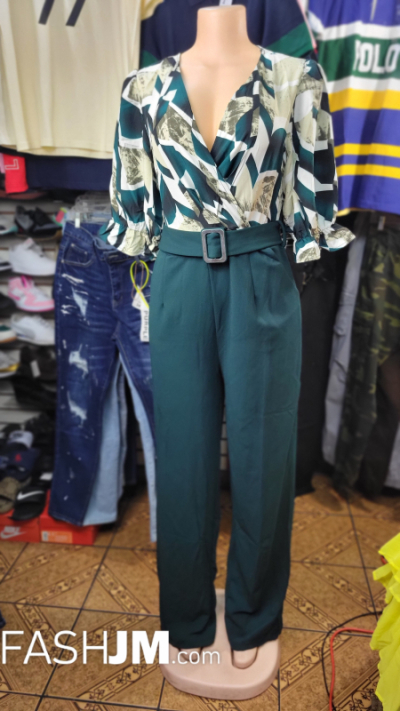 Green Pants Suit Palaza